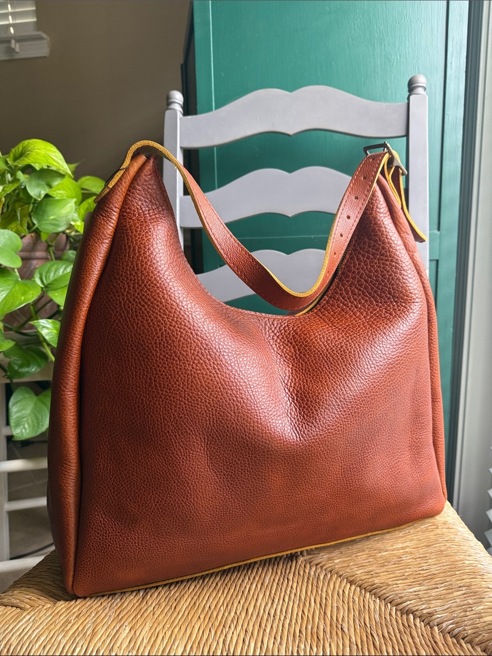 Portland leather Pebbled Leather Aspen oversized bag purse in Sienna Hobo boho - Picture 3 of 16
